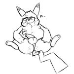  2017 anthro balls butt cum cum_in_ass cum_inside cum_on_face digital_media_(artwork) erection fur hi_res looking_at_viewer male mammal nintendo nude open_mouth penis pikachu pok&eacute;mon presenting raburigaron rodent simple_background slightly_chubby solo thick_thighs tongue video_games 