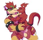  anal anal_penetration animal_genitalia anthro armlet athletic balls biceps big_dom_small_sub blush bowser bracelet butt cel_shading crossover cum cum_from_ass cum_in_ass cum_inside cum_leaking cum_on_balls cum_on_penis digimon digital_media_(artwork) duo erection eye_contact front_view genital_slit guilmon hair hand_on_butt head_wings hi_res horn interspecies jewelry koopa male male/male male_penetrating mario_bros membranous_wings muscular nintendo nude on_lap open_mouth pecs penetration penis raised_tail rear_view reptile romantic saliva saliva_string scales scalie sex size_difference sketch slit tongue tongue_out tzarvolver video_games wings 
