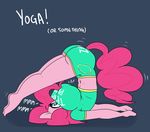  2015 anthro anthrofied big_breasts big_butt breast_rest breasts butt digital_media_(artwork) earth_pony equine female friendship_is_magic horse huge_breasts hugtastic_pinkie_pie mammal my_little_pony pinkie_pie_(mlp) pony solo somescrub yoga 