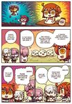  3girls bowl comic commentary_request fate/grand_order fate_(series) flour fujimaru_ritsuka_(female) grail highres mud multiple_girls nude olga_marie riyo_(lyomsnpmp) shielder_(fate/grand_order) translated 