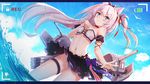  adapted_costume american_flag american_flag_print animal_ears azur_lane bare_shoulders blush breasts byakuya_reki chinese_commentary choker cleavage commentary_request cross-laced_clothes detached_sleeves dutch_angle embarrassed eyebrows_visible_through_hair flag_print hammann_(azur_lane) long_hair looking_at_viewer medium_breasts navel official_art panties pantyshot pantyshot_(standing) pink_hair puffy_short_sleeves puffy_sleeves recording remodel_(azur_lane) revision ribbon rigging short_sleeves solo standing striped striped_panties underwear 