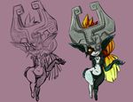  armor breasts female hair hand_on_hip helmet humanoid imp midna nintendo not_furry open_mouth orange_hair plagueofgripes pointy_ears red_eyes solo the_legend_of_zelda twili twilight_princess video_games wide_hips yellow_sclera 
