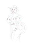  2017 armlet big_breasts breasts cleavage clothed clothing clothing_lift dress dress_lift ear_piercing elf female flower flower_in_hair hair huge_breasts humanoid hybrid legwear long_ears long_hair monochrome navel not_furry orc piercing plant pointy_ears pubes pussy ring sex_toy siv_(urw) sketch solo stockings thigh_highs tusks urw vibrator 