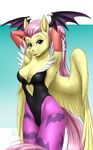  2017 absurd_res anthro anthrofied capcom clothing cosplay cutie_mark darkstalkers equine feathered_wings feathers female fluttershy_(mlp) friendship_is_magic hair hi_res mammal morrigan_aensland my_little_pony mykegreywolf pegasus pink_hair solo video_games wings 