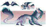  daru detailed_background dragon feathered_wings feathers foxiful green_hair hair model_sheet simple_background wings wyvern 