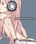  ass blush headset kozaki_yuusuke long_hair pink_hair red_eyes robot_joints sf-a2_miki solo star vocaloid 