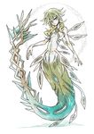  aqua_hair blue_eyes commentary_request earrings eyebrows_visible_through_hair fins full_body gills highres jewelry merman monster_boy necklace original tattoo towa-darkmistic webbed_hands white_background 