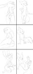  2017 akiric anthro arctic_fox arm_support bedroom_eyes black_and_white breasts butt canine cheek_tuft clothed clothing disney duo eyewear eyewear_on_head featureless_breasts featureless_crotch feet female fox front_view glasses glasses_on_head half-closed_eyes hand_on_hip judy_hopps kneeling lagomorph legs_up looking_at_viewer looking_back lying mammal monochrome multiple_poses nude on_side one-piece_swimsuit pawpads pose rabbit rear_view seductive simple_background sitting sketch skye_(zootopia) smile swimsuit tuft white_background zootopia 