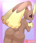  alfa995 animated female looking_at_viewer lopunny nintendo pok&eacute;mon spreading video_games 