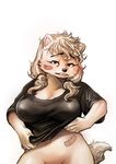  2017 anthro bandage bedroom_eyes belly big_breasts biped black_nose blush bottomless breasts brown_eyes canine cheek_tuft cleavage clothed clothing clothing_lift colored digital_media_(artwork) digital_painting_(artwork) dog eyelashes featureless_crotch female first_person_view fluffy fluffy_tail front_view fur hair half-closed_eyes hand_on_hip holding_clothing humanoid_hands hybrid jindo kemono kishu_inu long_hair looking_at_viewer mammal mixed_media navel pigtails pubic_mound raised_eyebrows ryonggay scar seductive shiny shirt shirt_lift simple_background solo standing traditional_media_(artwork) tuft undressing white_background white_fur white_hair yong-sil_(ryonggay) 