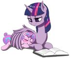  2017 book cub dankflank duo equine feathered_wings feathers female feral flurry_heart_(mlp) friendship_is_magic hair hooves horn mammal multicolored_hair my_little_pony purple_eyes simple_background smile twilight_sparkle_(mlp) two_tone_hair unicorn white_background winged_unicorn wings young 