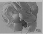  anthro anus backsack balls butt darkgem faceless_male male mammal muscular muscular_male nude penis rear_view sketch solo uncut unknown_species 