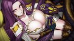  angry bare_shoulders blush breasts cleavage collarbone commentary_request crossed_arms fate/grand_order fate_(series) from_above gorgon_(fate) hair_intakes highres huge_breasts long_hair looking_at_viewer looking_up luonawei petting pout prehensile_hair purple_eyes purple_hair rider scales scarf snake snake_hair solo thighs very_long_hair wings 