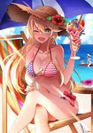  ;d american_flag_bikini artist_name bad_id bad_pixiv_id banned_artist beach_umbrella bikini blonde_hair blue_eyes breasts cleavage crossed_legs deck_chair flag_print flower hair_between_eyes hat hibiscus iowa_(kantai_collection) itsuwa_(continue) kantai_collection large_breasts light_rays long_hair multiple_girls navel one_eye_closed open_mouth parfait red_hair sailor_bikini sailor_collar signature smile star star-shaped_pupils striped sunbeam sunlight surfboard swimsuit symbol-shaped_pupils umbrella vertical_stripes white_hat z1_leberecht_maass_(kantai_collection) z3_max_schultz_(kantai_collection) 