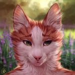  ambiguous_gender anthro caraid feline flower fur headshot mammal outside plant smile solo whiskers 