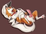  absurd_res animal_genitalia animal_penis balls canine canine_penis collar dusk_lycanroc feral fur green_eyes hi_res knot lycanroc lying male mammal nintendo on_back orange_fur pawpads penis pok&eacute;mon presenting simple_background solo suns_(artist) tongue video_games white_fur 