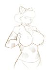  anthro big_breasts breasts canine collar female fox fur hair mammal naturally_censored sketch smile solo starfighter wide_hips 