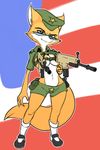  anthro boots breasts canine clothing explosives eyewear female footwear fox glasses green_eyes grenade hat lt._fox_vixen mammal sek_studios solo squirrel_and_hedgehog stars_and_stripes united_states_of_america unknown_artist weapon 