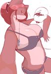  2015 absurd_res anonymous anthro big_breasts blush breasts brown_fur canine clothing countershading digital_media_(artwork) dog duo female fur hair hi_res high-angle_view huge_breasts imago_ic kemono long_hair mammal romantic_couple selfie simple_background sketch tumblr underwear white_background 