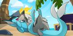  anus balls beach blitzdrachin cum eeveelution female feral fin fire hybrid lying male male/female missionary_position nintendo on_back penis pok&eacute;mon pussy quilava sand sandslash sea seaside sex straight_sex sun vaporeon video_games water 