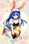  animal_ears blue_eyes blue_hair blush bow bowtie bunny_ears bunny_girl bunny_tail bunnysuit detached_collar fake_animal_ears fire_emblem fire_emblem:_kakusei fire_emblem_heroes long_hair looking_at_viewer lucina open_mouth pantyhose sakumado smile solo tail 