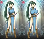  breast_expansion breasts edit fire_emblem fire_emblem:_rekka_no_ken fire_emblem_heroes green_hair huge_breasts large_breasts lyn lyn_(fire_emblem) tagme 