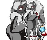  2017 absurd_res alternate_color big_hair blush canine claws crown digitigrade female feral fox hair hi_res holding_hair looking_back mammal nintendo pok&eacute;mon simple_background tko-san video_games wide_hips zoroark 