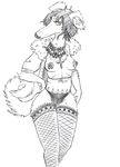  2017 anthro areola big_areola biped black_nose borzoi breasts canine chest_tuft clothed clothing cross curled_tail dog erect_nipples eyelashes female fishnet fishnet_legwear floppy_ears fluffy fluffy_tail front_view fur garter greyscale hair hand_on_hip humanoid_hands inner_ear_fluff jacket jewelry leg_tuft legwear line_art long_face looking_at_viewer looking_away mammal medium_breasts messy_hair monochrome neck_garter necklace nipples open_jacket panties pencil_(artwork) pinup portrait pose pseudosharp puffy_nipples rolled_up_sleeves short_air simple_background snout solo standing three-quarter_portrait traditional_media_(artwork) tuft underwear white_background 