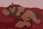  2017 4_toes 5_fingers anthro armpit_hair balls barefoot bed belly biped brown_fur canine claws digital_media_(artwork) dog eyes_closed flaccid fluffy fur fur_tuft glans huge_muscles humanoid_penis kemono lying male mammal musclegut muscular muscular_male nude on_back on_bed overweight overweight_male partially_retracted_foreskin paws penis pubes signature sleeping solo sound_effects takemoto_arashi tibetan_mastiff toe_claws toes tuft uncut vein veiny_penis zzz 