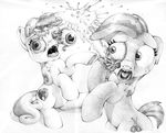  2017 babs_seed_(mlp) black_and_white blood cutie_mark death equine female feral friendship_is_magic gore greyscale horn horse magic mammal monochrome my_little_pony open_mouth pencil_(artwork) pony simple_background solo stallionslaughter sweetie_belle_(mlp) tongue traditional_media_(artwork) unicorn white_background 
