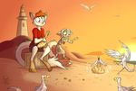  anthro bread cat clothed clothing david_lillie dreamkeepers duo feline female food hair male mammal orange_hair paige_(dreamkeepers) stratica 