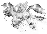  2017 anus black_and_white blood butt death disembowelment equine female feral friendship_is_magic gore guts horse intestines mammal monochrome my_little_pony nude pegasus pony pussy rainbow_dash_(mlp) simple_background snuff solo stallionslaughter tongue traditional_media_(artwork) white_background wings 