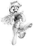  2017 alien_(franchise) black_and_white blood equine female friendship_is_magic gore horse mammal monochrome my_little_pony open_mouth pegasus pony rainbow_dash_(mlp) solo stallionslaughter traditional_media_(artwork) wings 