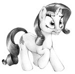  2017 black_and_white cutie_mark equine female feral friendship_is_magic greyscale horn horse mammal monochrome my_little_pony pencil_(artwork) pony rarity_(mlp) simple_background solo stallionslaughter traditional_media_(artwork) unicorn white_background 