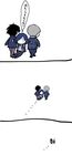  3koma amamiya_ren black_hair blue_hair chibi comic crying dragging hair_over_one_eye male_focus multiple_boys narukami_yuu persona persona_3 persona_4 persona_5 school_uniform short_hair shuujin_academy_uniform silver_hair translated yasogami_school_uniform yuuki_makoto 