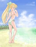  akazukin_chacha back beach blonde_hair magical_princess swimsuit 