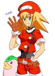  big_hat blonde_hair gloves green_eyes hot_pants red_hat rockman rockman_dash roll_caskett 