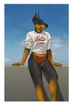  agentmoose anthro brooke canine clothed clothing doberman dog female gbg looking_at_viewer mammal simple_background solo 