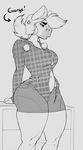  anthro breasts cleavage clothed clothing conditional_dnp ear_piercing english_text equine facial_piercing female flannel freckles greyscale hair hat horse lip_piercing mammal monochrome piercing slightly_chubby solo text thick_thighs wide_hips xopachi 