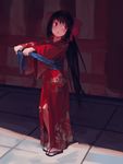  :o black_hair bow duplicate full_body hair_bow japanese_clothes kimono long_hair noccu noihara_himari omamori_himari open_mouth outstretched_arms purple_eyes red_bow red_kimono sandals sash shichi-go-san socks solo standing very_long_hair white_legwear wide_sleeves younger 