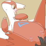  blush crepix dragon female fingering latias legendary_pok&eacute;mon nervous nintendo pok&eacute;mon pussy simple_background solo sweat tagme text translation_request uncensored video_games wings yellow_eyes 