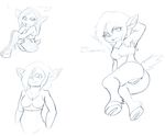  2016 absurd_res anus breasts butt clothed clothing elora embarrassed english_text female hi_res holding_legs hooves partially_clothed pussy salaciouslx satyr sketch spyro_the_dragon text video_games 