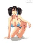  bikini black_hair blue_eyes heterochromia red_eyes tagme utau yokune_ruko 