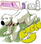  black_nose brian_griffin canine collar cum dj_mixer dog family_guy looking_at_viewer male mammal penis sex_toy solo vibrator voln 