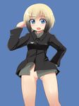  bad_id bad_pixiv_id blonde_hair blue_eyes bottomless censored comord convenient_censoring erica_hartmann fang gradient_hair hand_on_hip multicolored_hair no_panties open_mouth solo strike_witches world_witches_series 