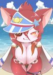  artist_request brown_eyes cat cat_busters furry red_eyes swimsuit tongue 