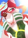  artist_request cat cat_busters eye_patch furry red_eyes red_hair swimsuit 