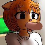  2017 anthro clothed clothing datfurrydude detailed_background disembodied_penis duo fellatio female hair hamster humanoid_penis male mammal meme oral orange_hair penis rodent sex shirt solo_focus 