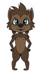  2017 anthro blue_eyes canine cub cute digital_media_(artwork) female fur hair hi_res hotel_transylvania mammal nipples nude piercing pussy solo were werewolf winnie_werewolf_(hotel_transylvania) wolf young zekromlover 