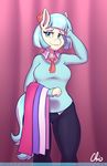  2017 anthro anthrofied blue_eyes clothed clothing coco_pommel_(mlp) earth_pony equine fabric female friendship_is_magic fully_clothed hair hi_res horse looking_at_viewer mammal multicolored_hair multicolored_tail my_little_pony nekocrispy pony short_hair smile solo two_tone_hair 